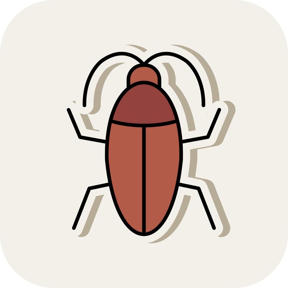 Cockroach Line Filled White Shadow Icon vector