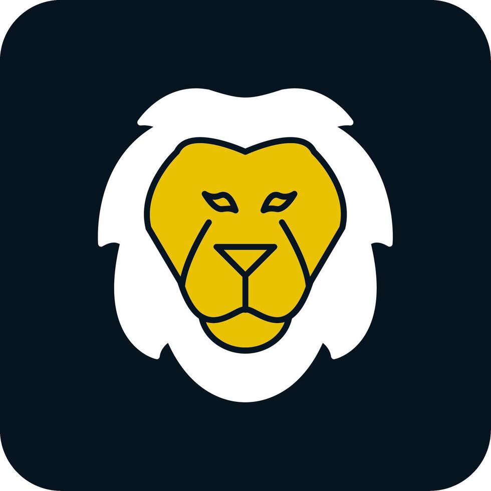 Lion Glyph Two Color Icon vector