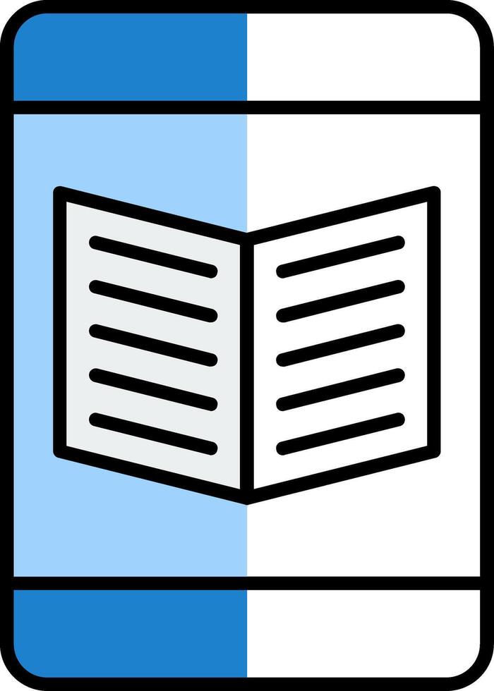 Ebook Filled Half Cut Icon vector