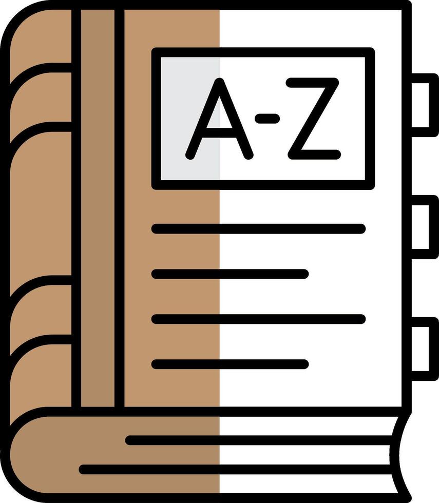 Dictionary Filled Half Cut Icon vector