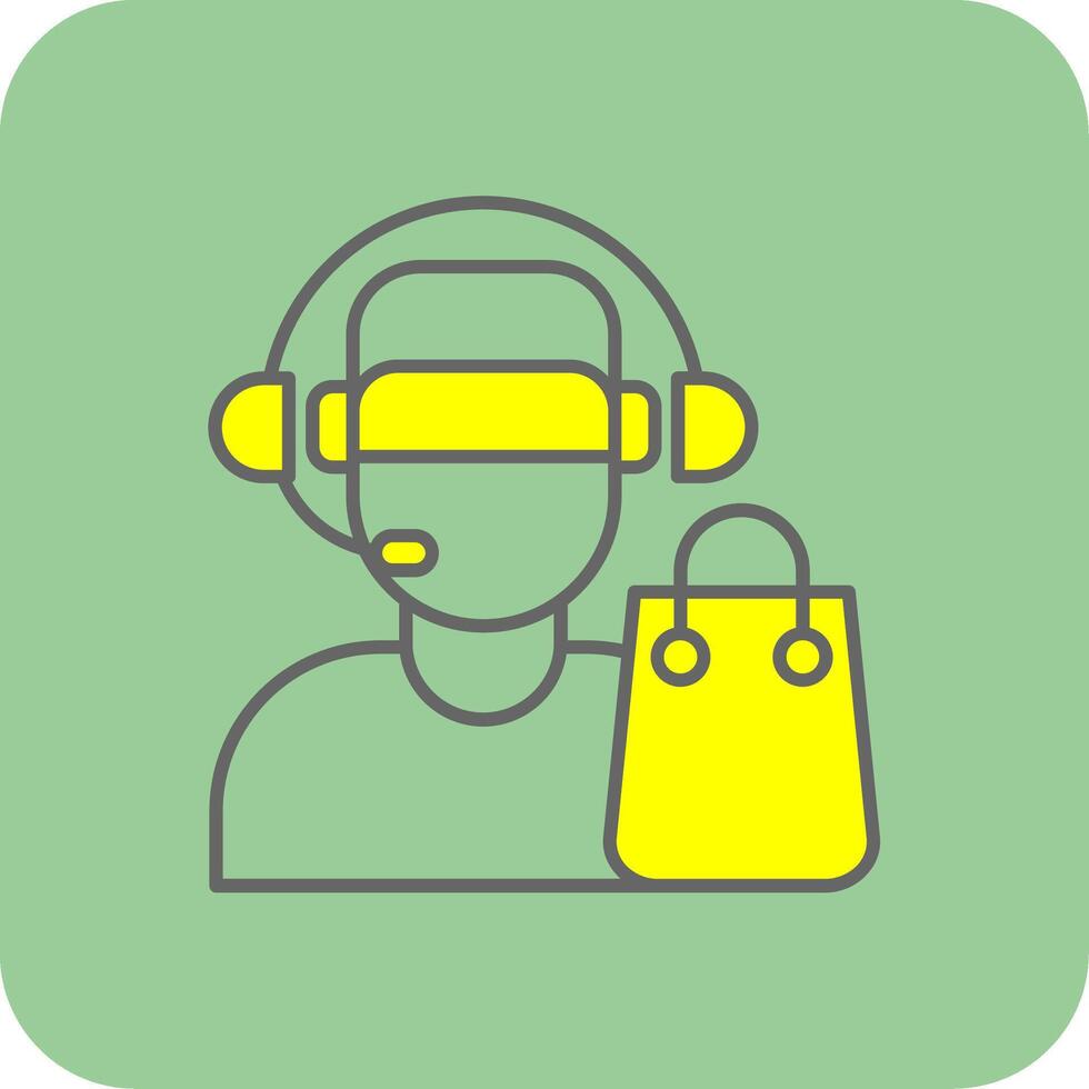Customer Service Agent Filled Yellow Icon vector
