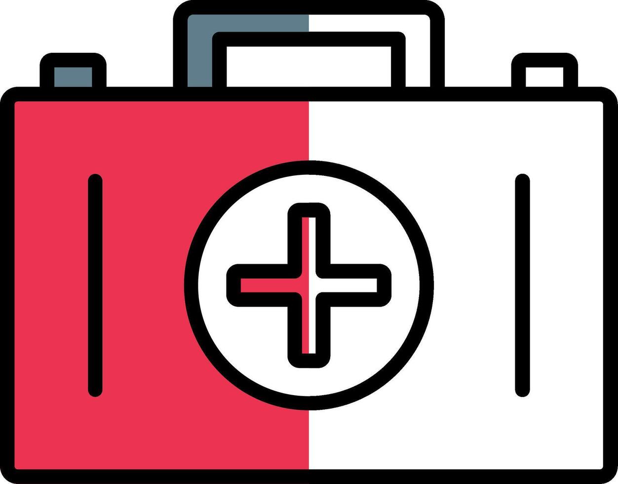 Medical Kit Filled Half Cut Icon vector