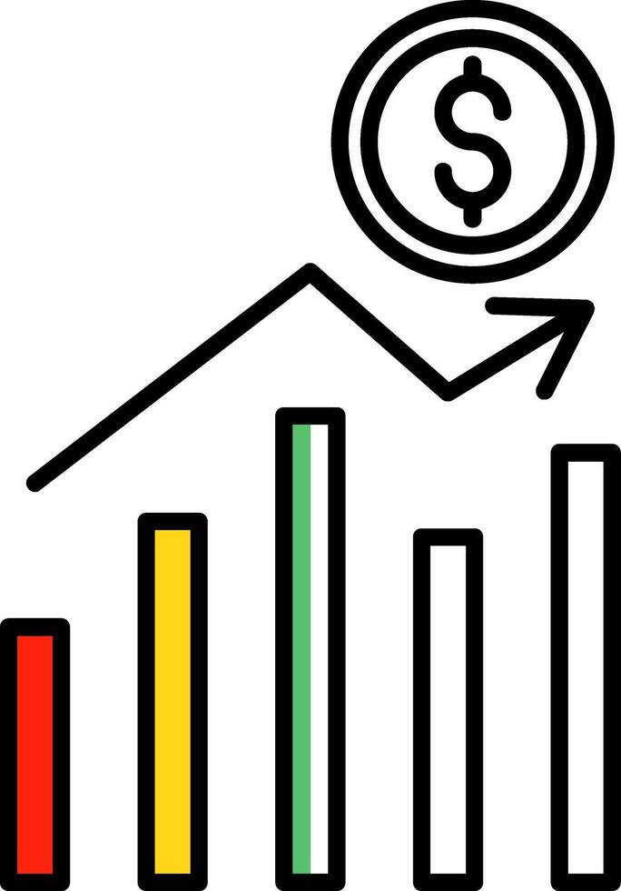 Stock Market Filled Half Cut Icon vector
