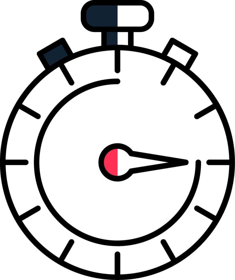 Stopwatch Filled Half Cut Icon vector