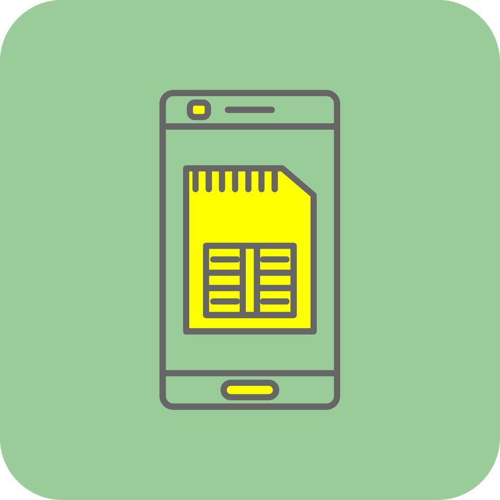 Phone Sim Card Filled Yellow Icon vector