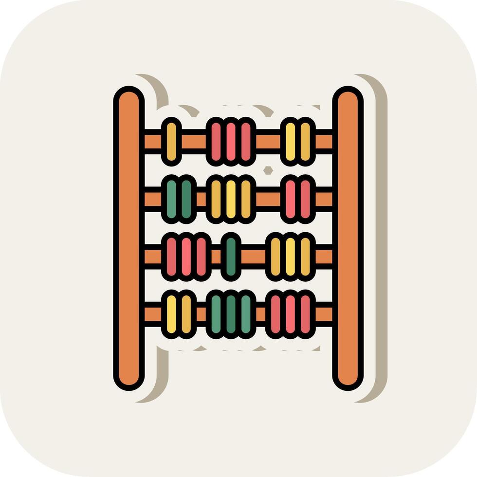 Abacus Line Filled White Shadow Icon vector