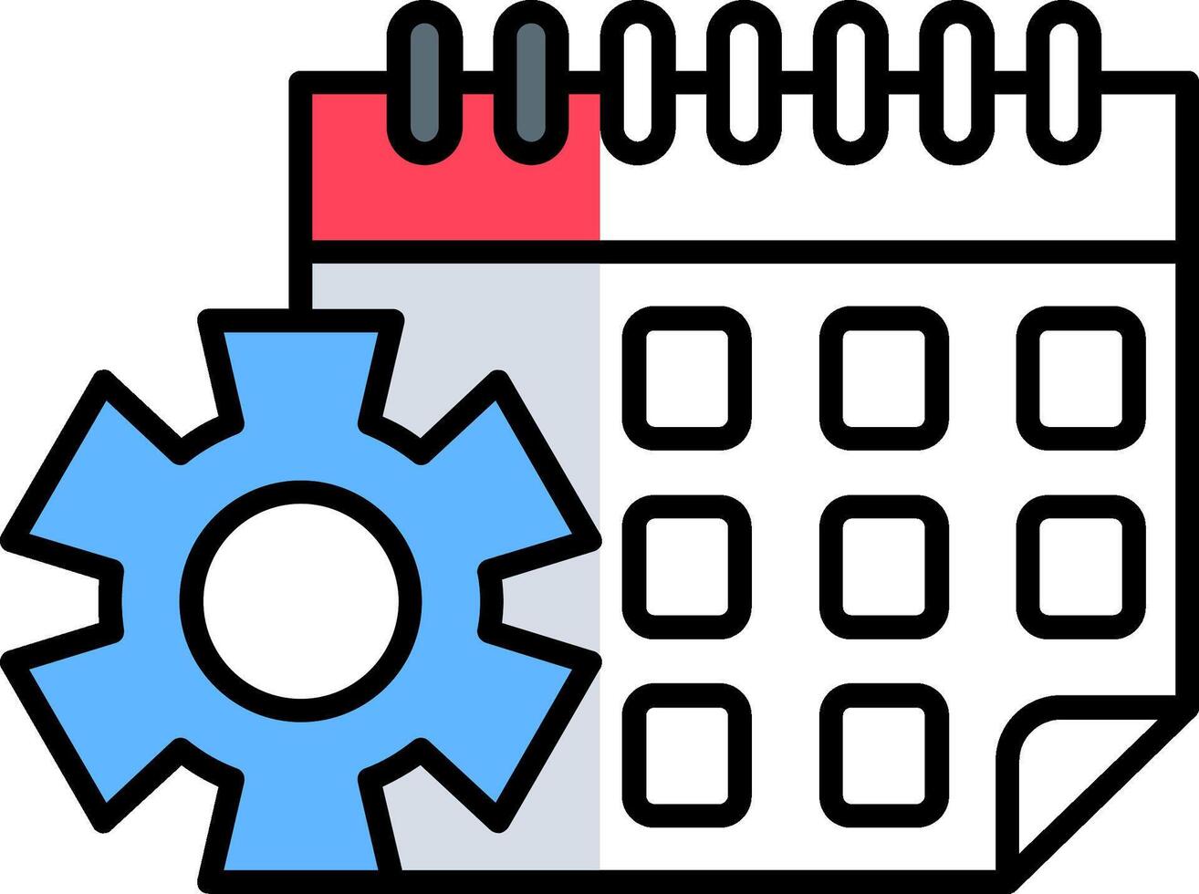 Calendar Filled Half Cut Icon vector