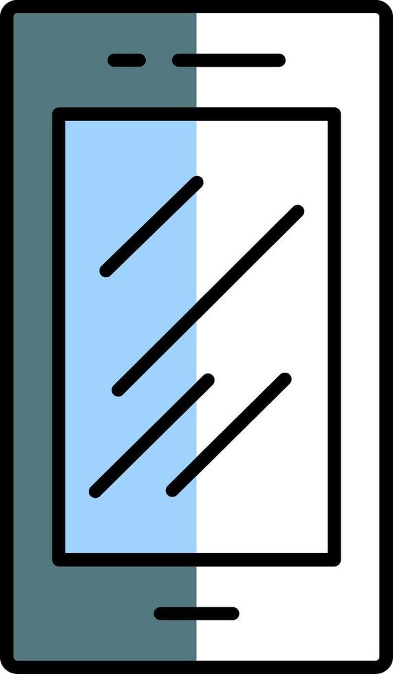 Mobile Phone Filled Half Cut Icon vector