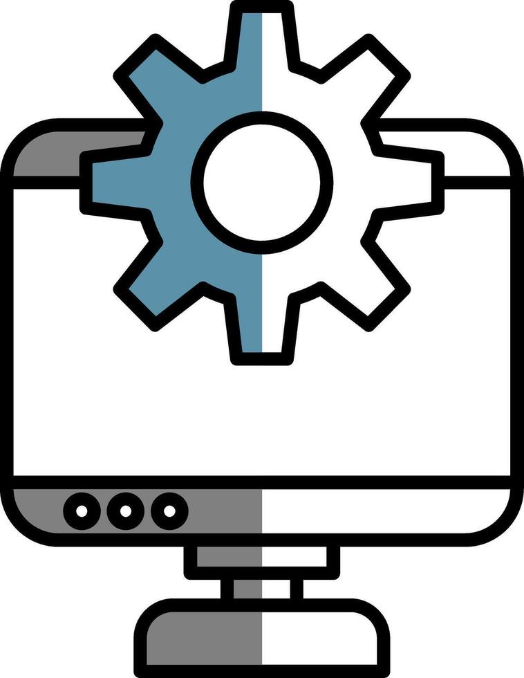 Development Filled Half Cut Icon vector