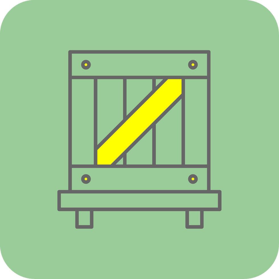Wooden Box Filled Yellow Icon vector
