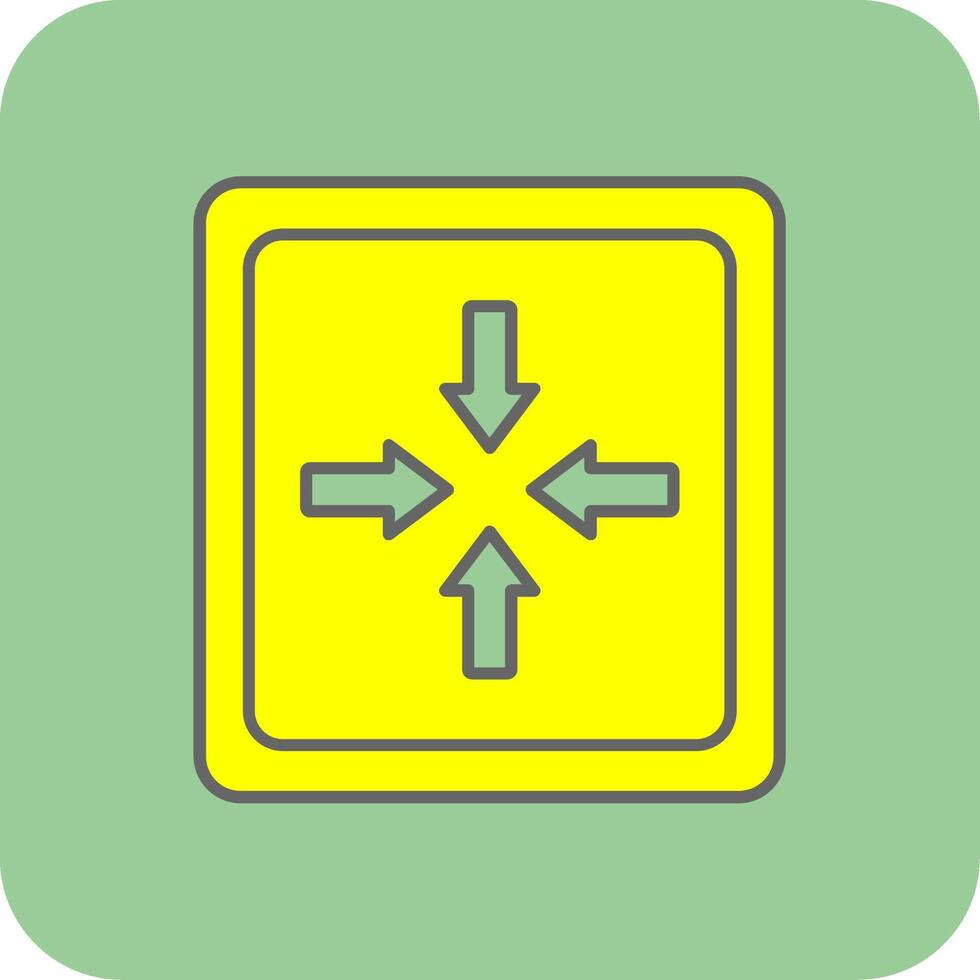 Exit Full Screen Filled Yellow Icon vector