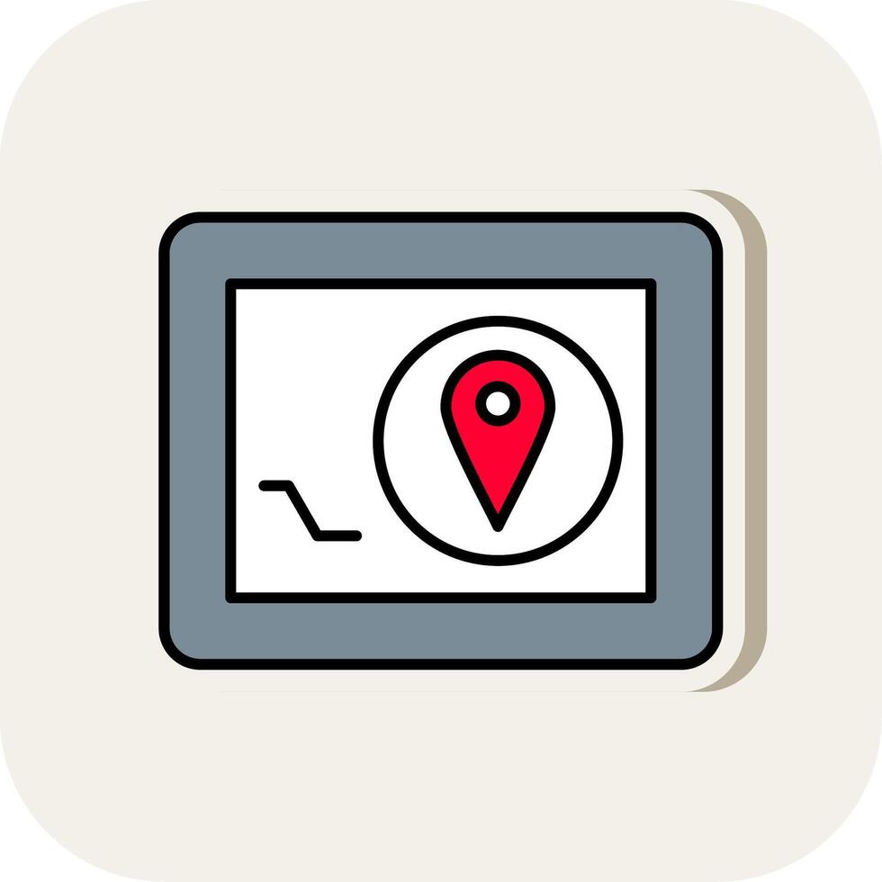 Navigator Device Line Filled White Shadow Icon vector