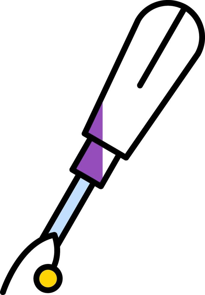 Seam Ripper Filled Half Cut Icon vector