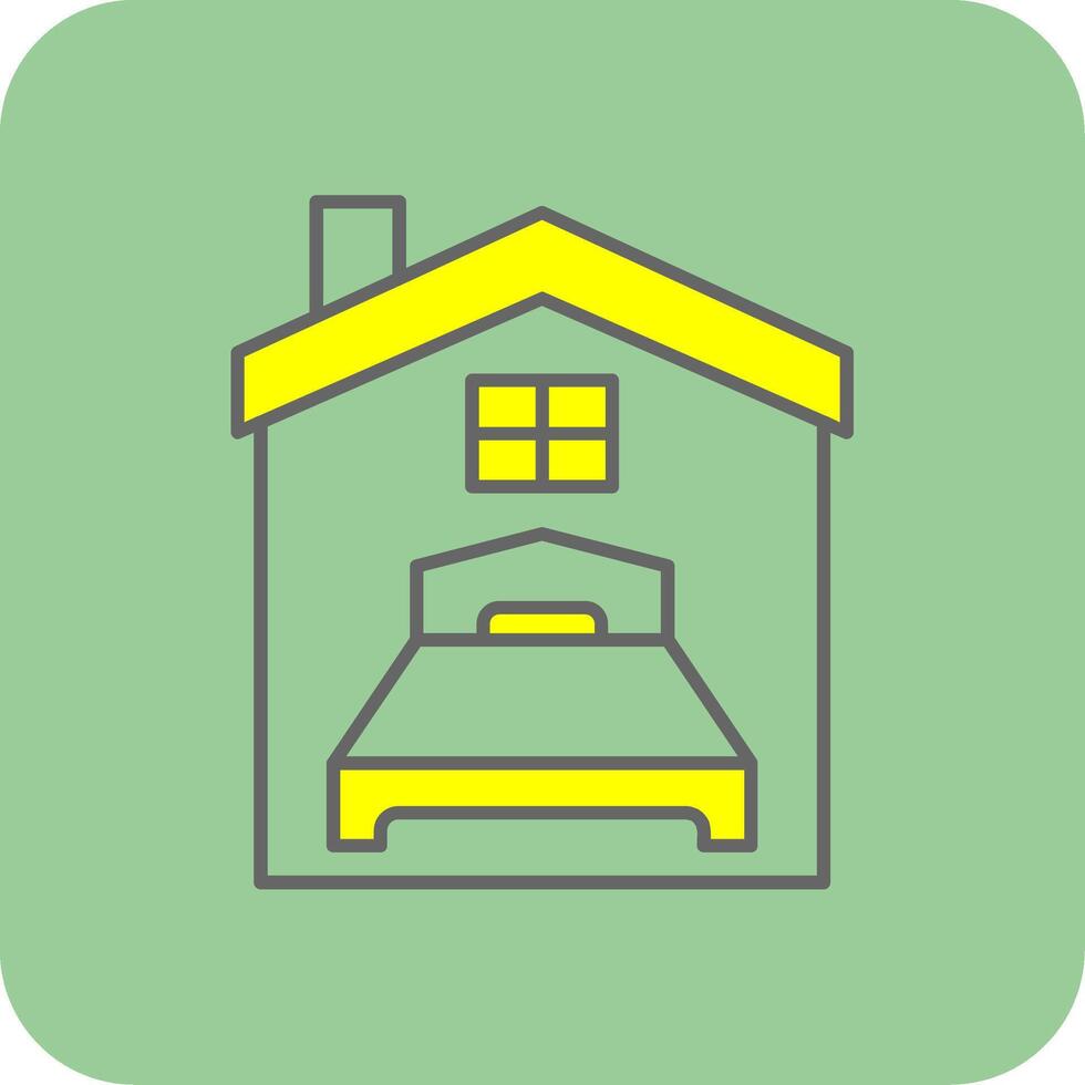 Bedroom Filled Yellow Icon vector