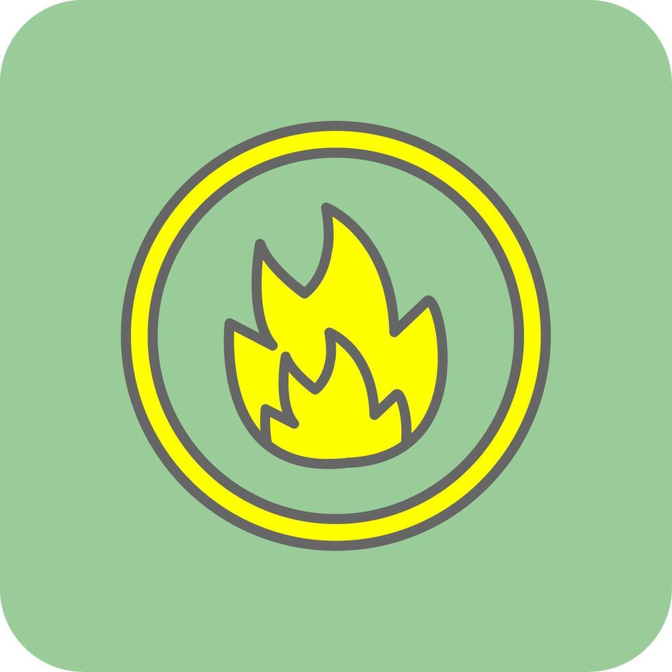 Fire Filled Yellow Icon vector