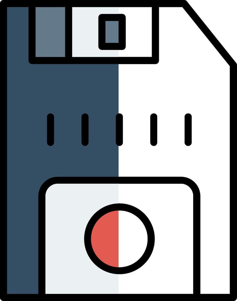 Floppy Disk Filled Half Cut Icon vector