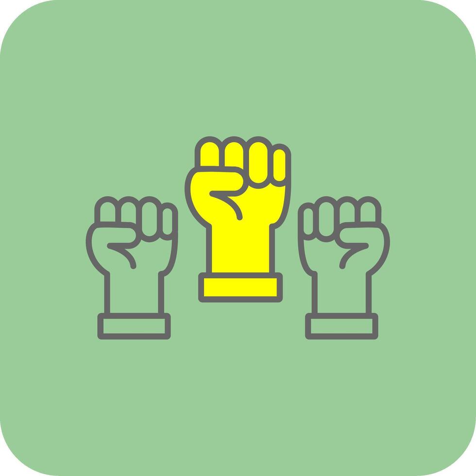 Protest Filled Yellow Icon vector