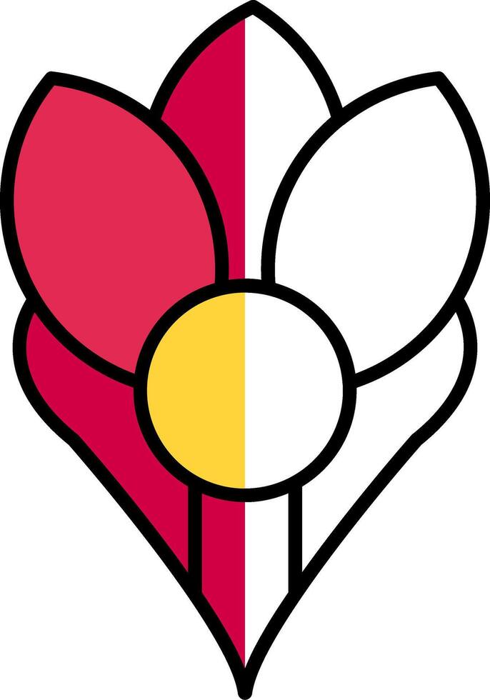 Crocus Filled Half Cut Icon vector