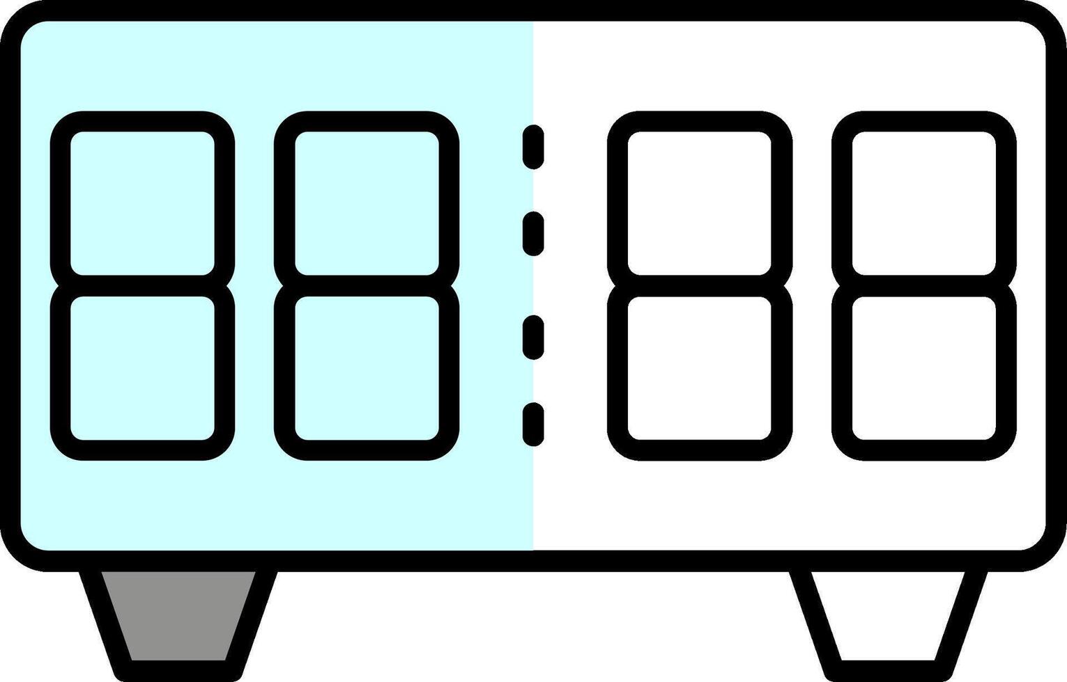 Digital Clock Filled Half Cut Icon vector
