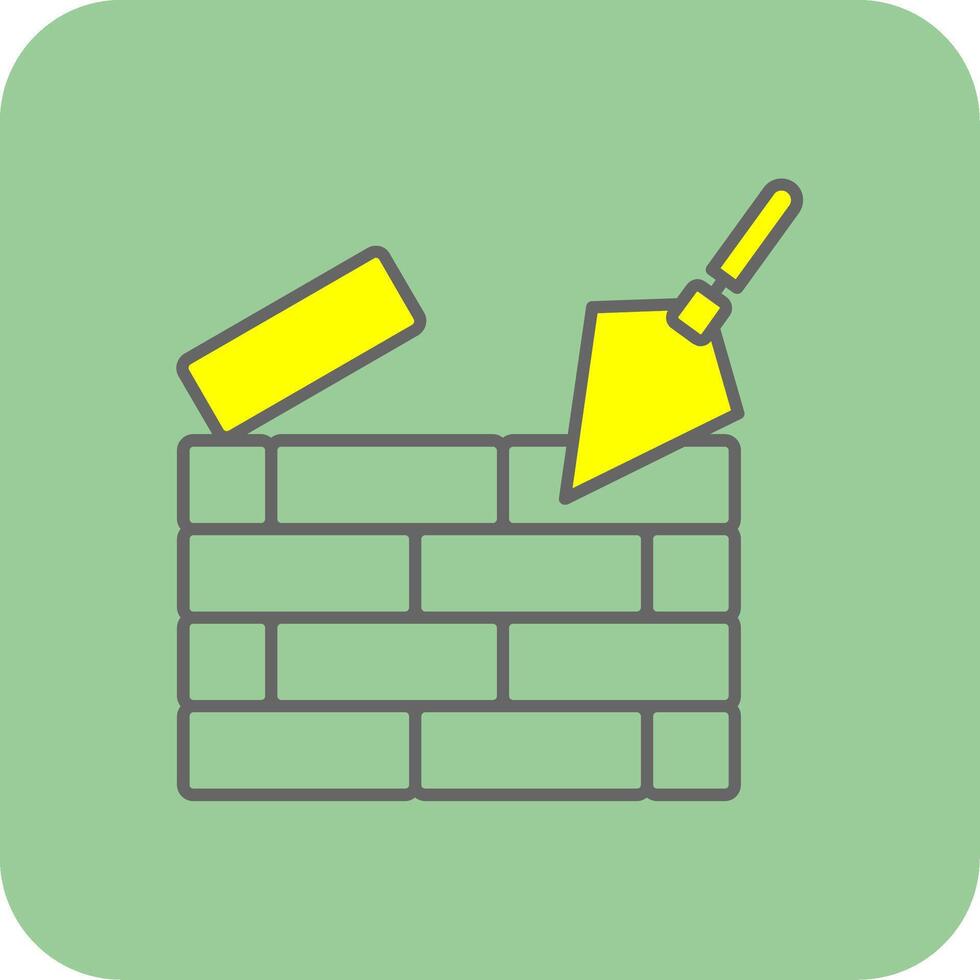 Brickwall Filled Yellow Icon vector