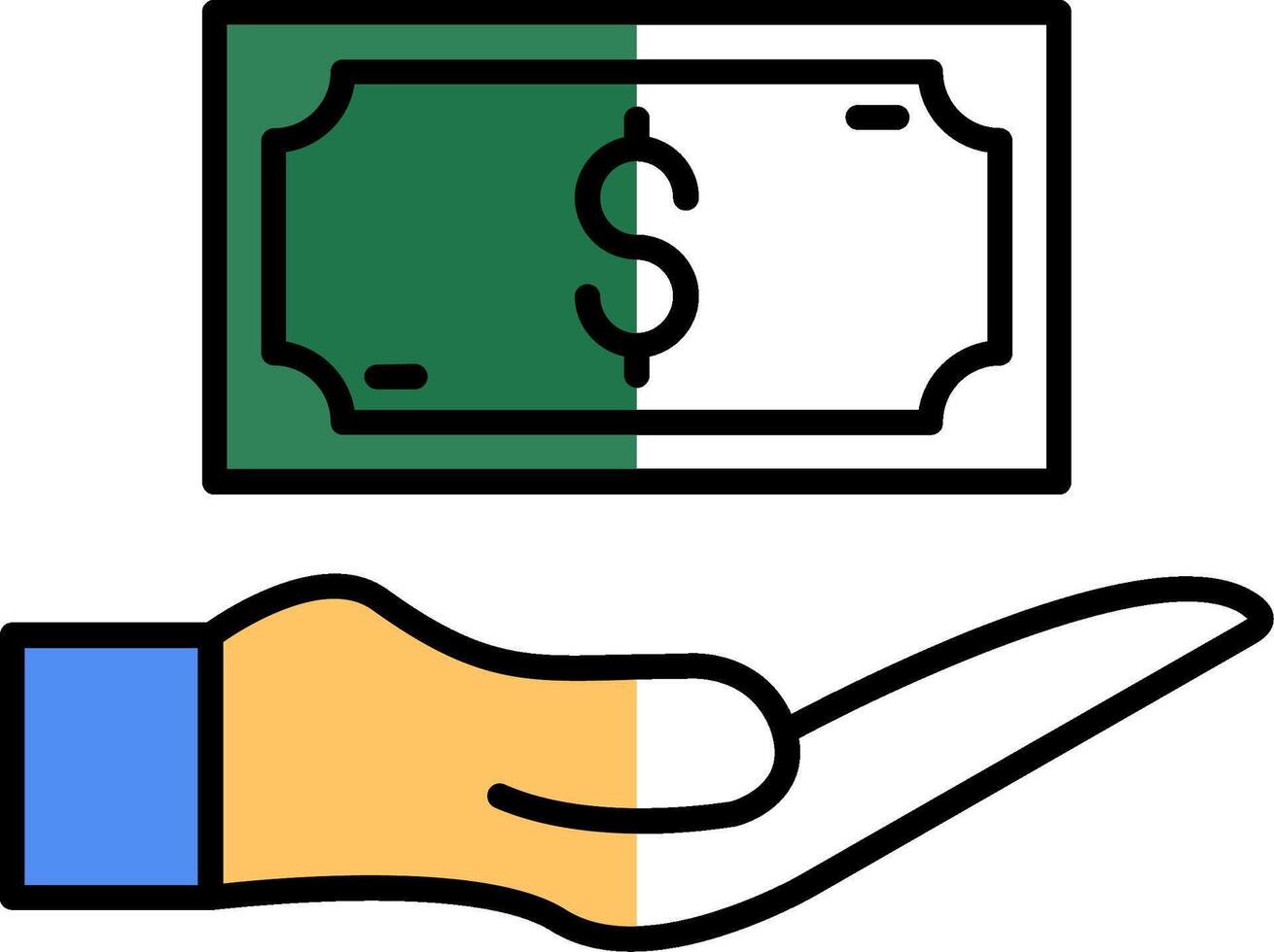 Money Filled Half Cut Icon vector