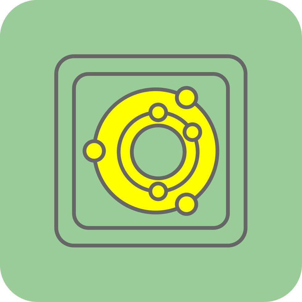 Radar Filled Yellow Icon vector