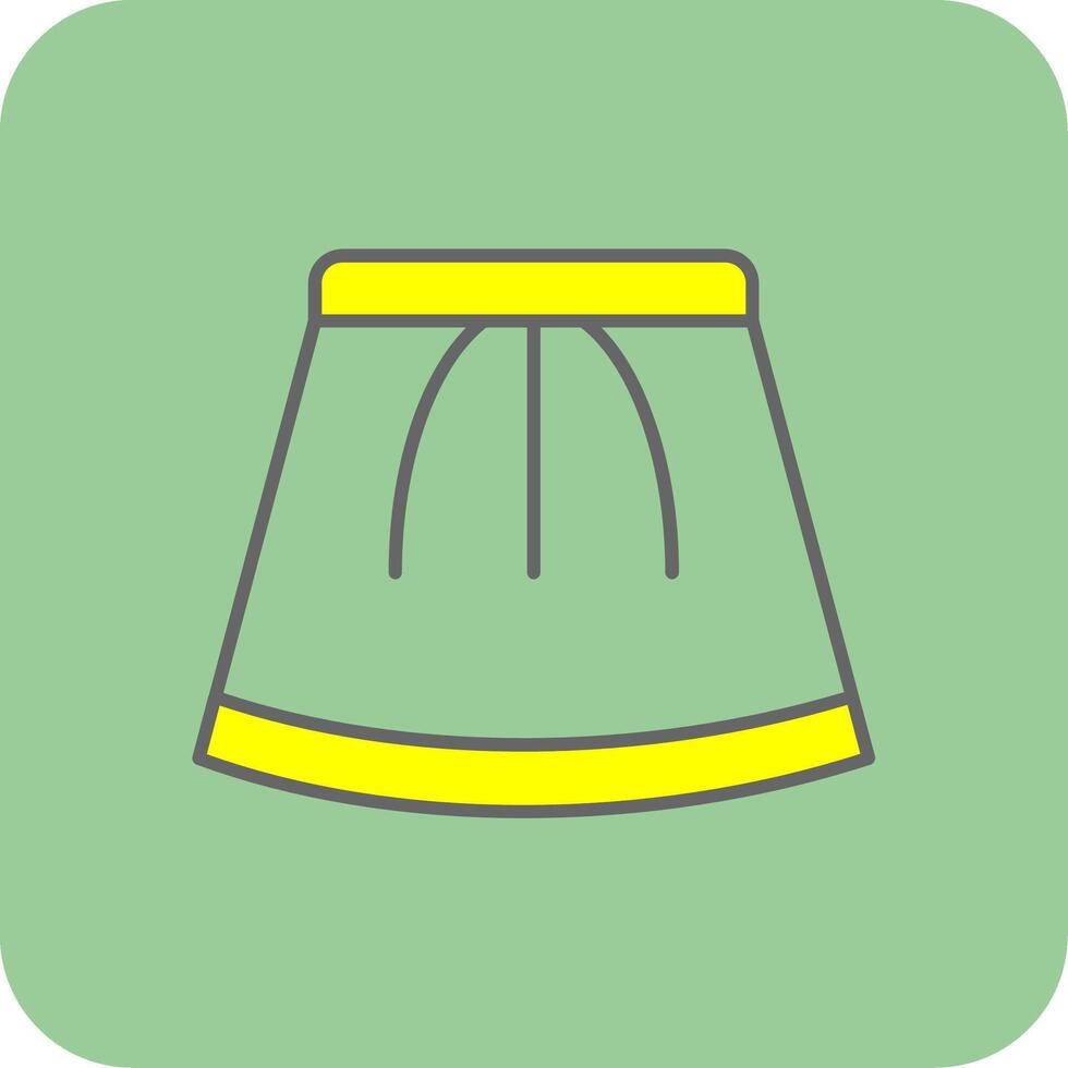 Skirt Filled Yellow Icon vector