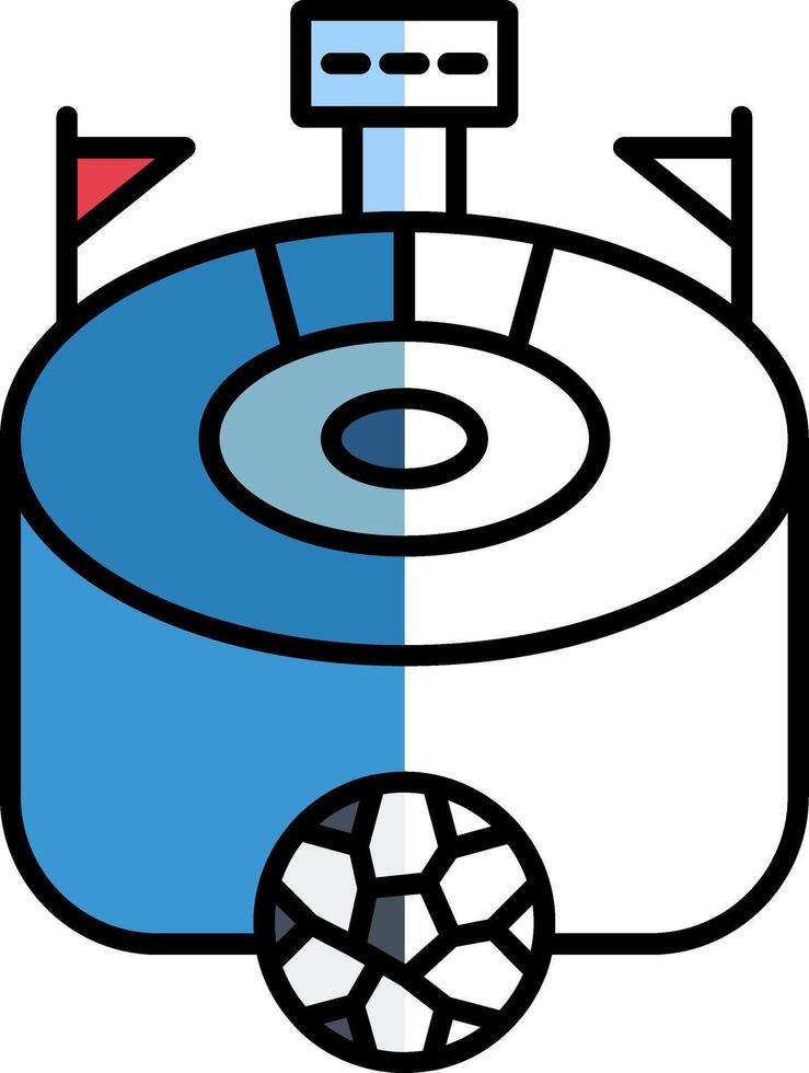 Stadium Filled Half Cut Icon vector