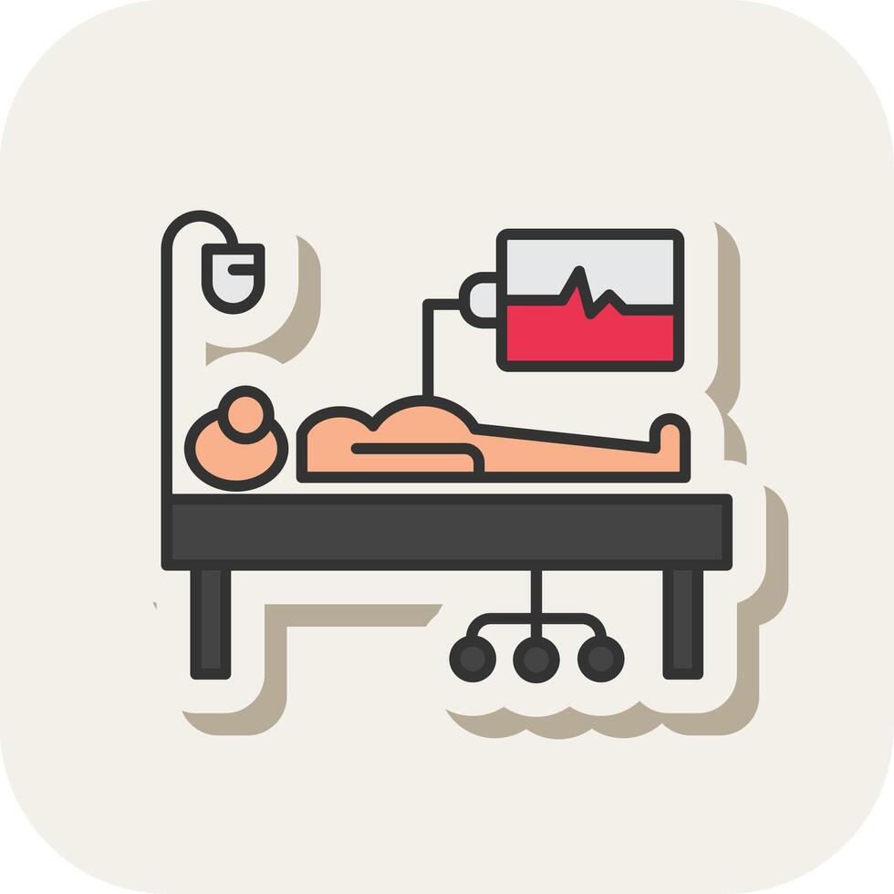Medical Supervision Line Filled White Shadow Icon vector