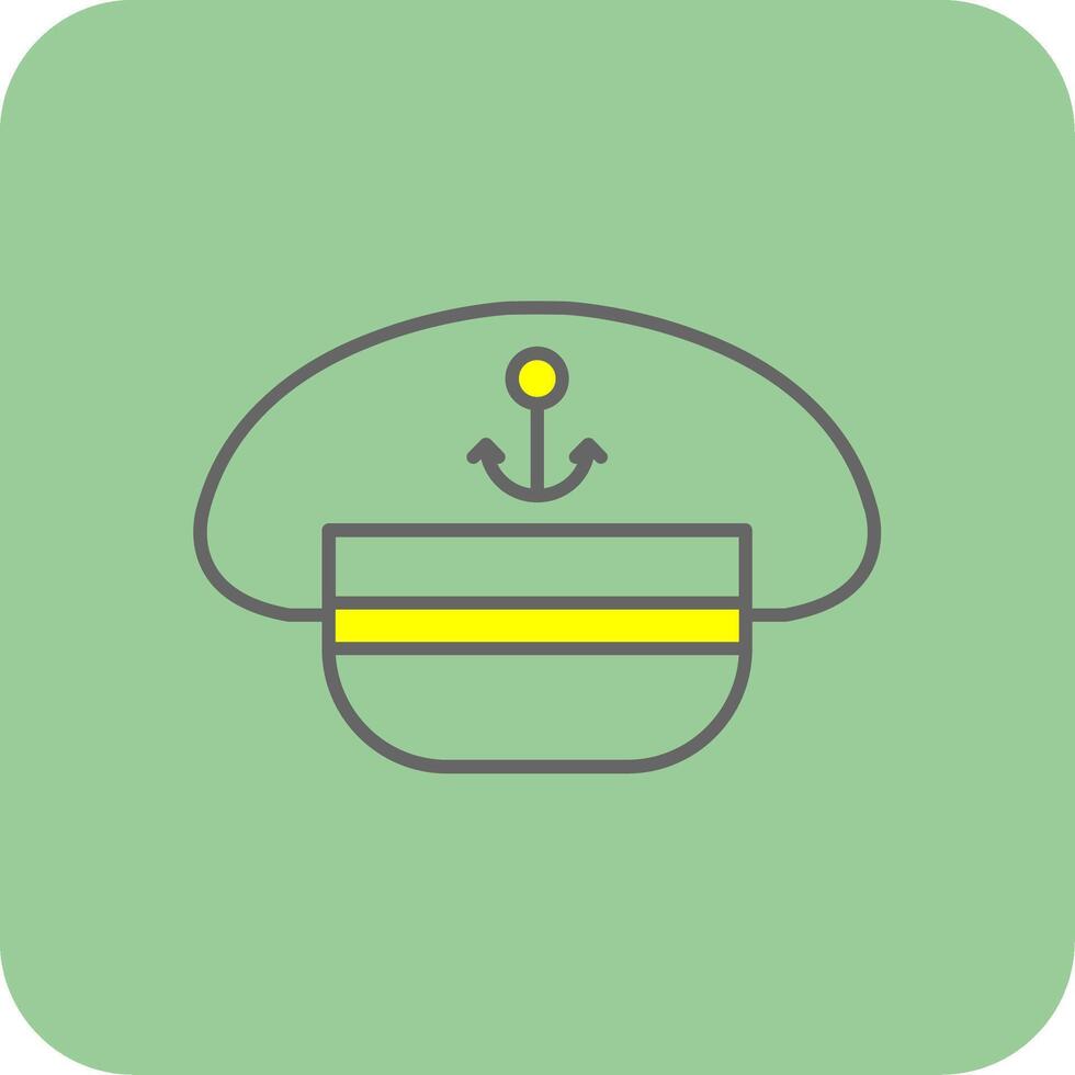 Captain Hat Filled Yellow Icon vector
