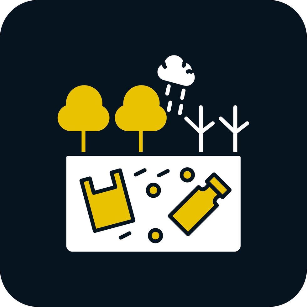 Land Pollution Glyph Two Color Icon vector
