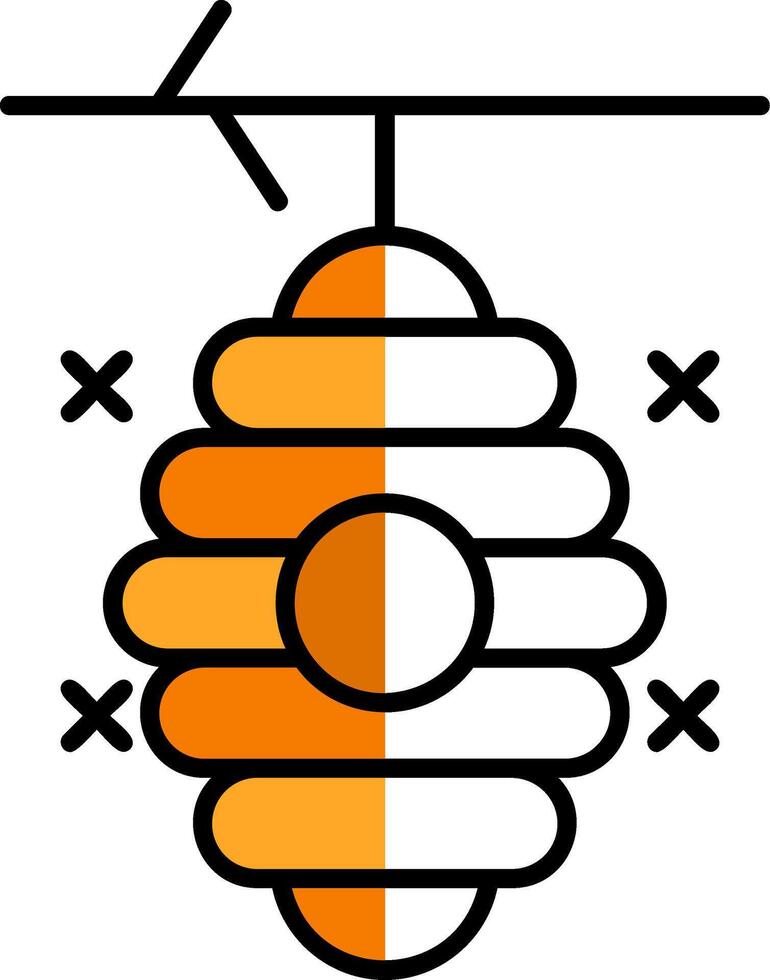 Beehive Filled Half Cut Icon vector