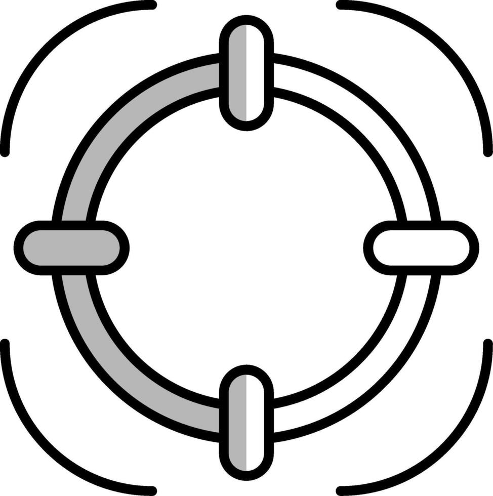 Target Filled Half Cut Icon vector