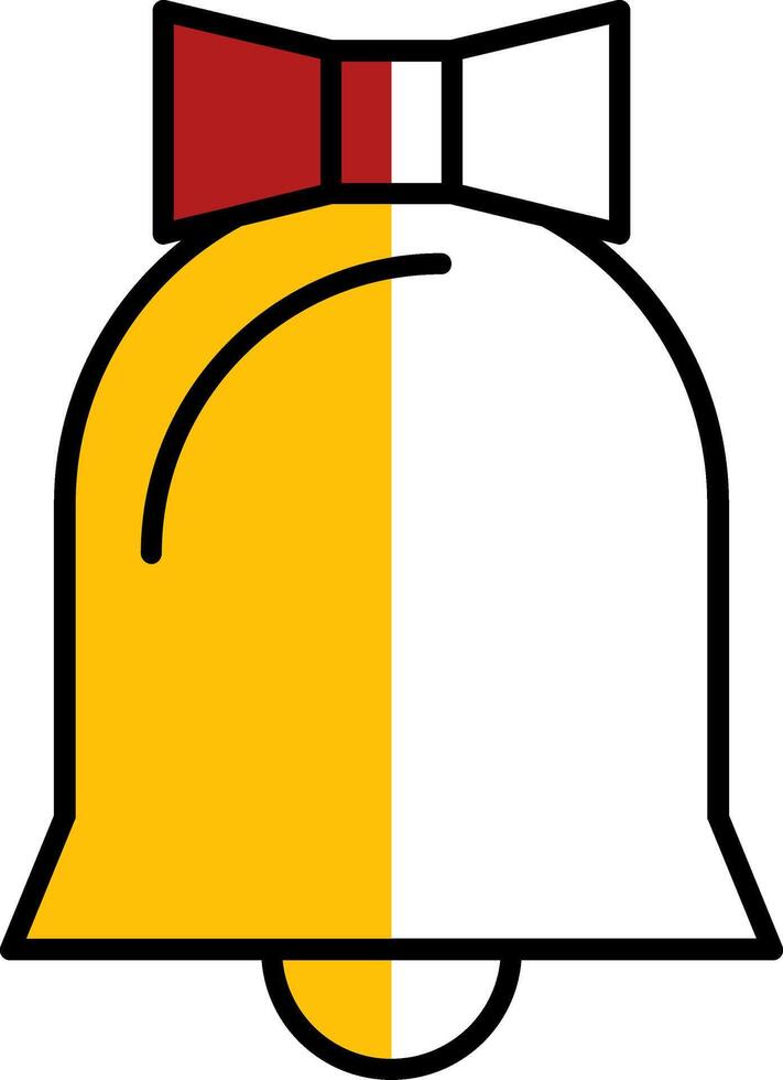 Wedding Bell Filled Half Cut Icon vector