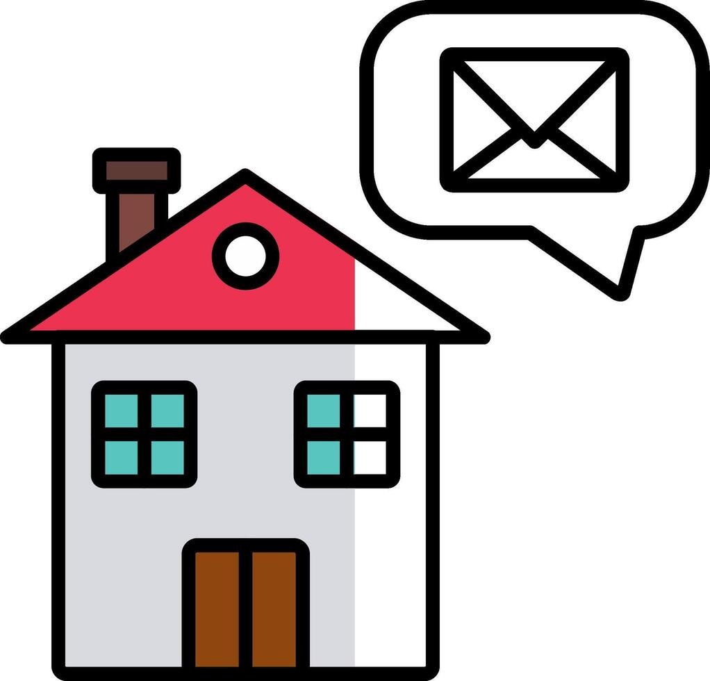 Home Message Filled Half Cut Icon vector