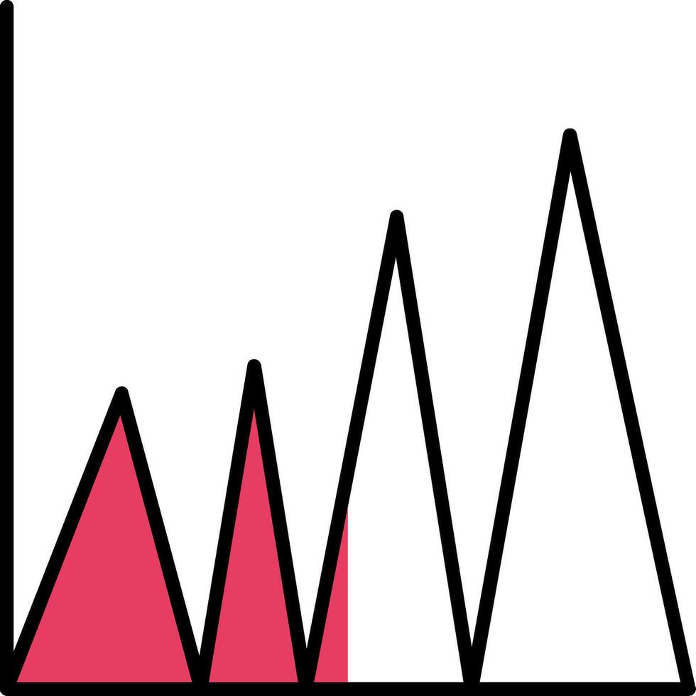 Graph Filled Half Cut Icon vector