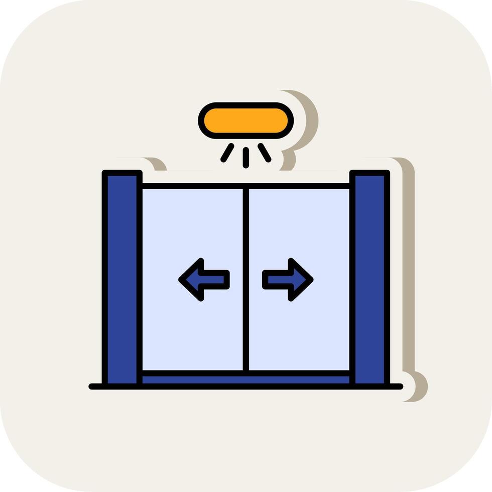 Sliding Door Line Filled White Shadow Icon vector