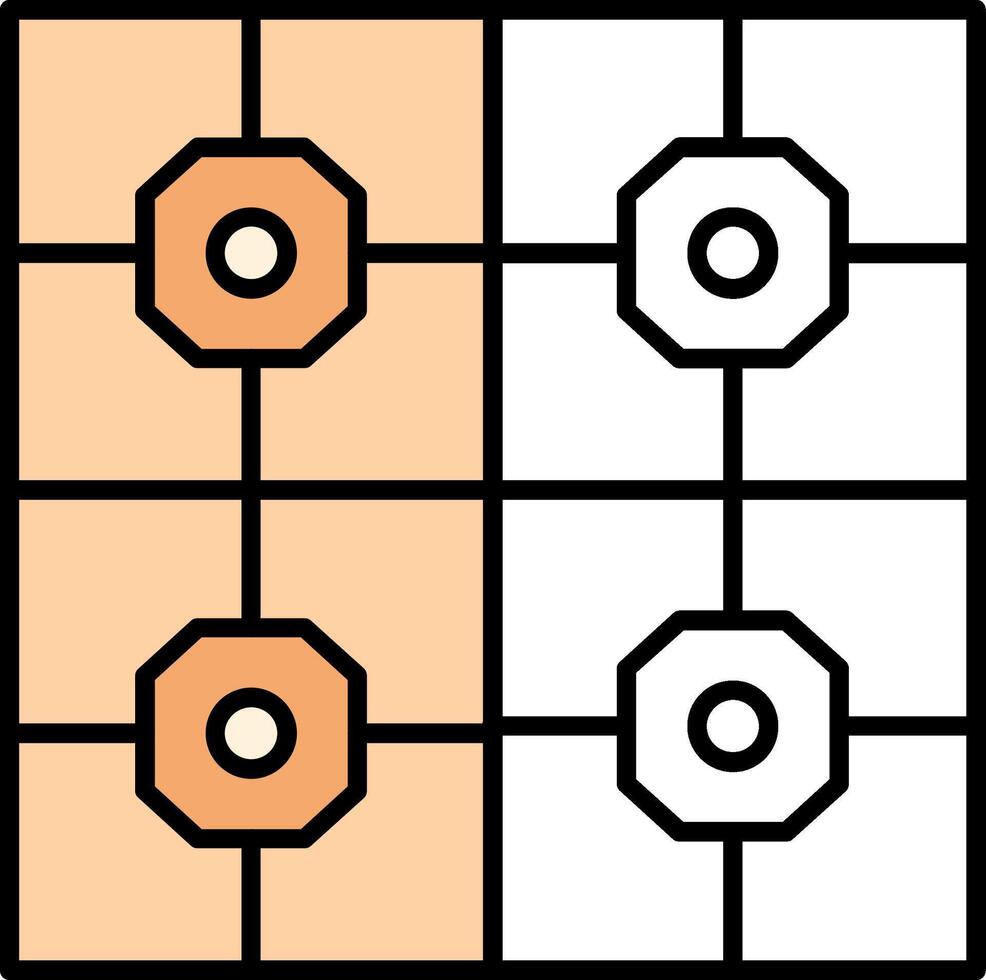 Floor Tiles Filled Half Cut Icon vector