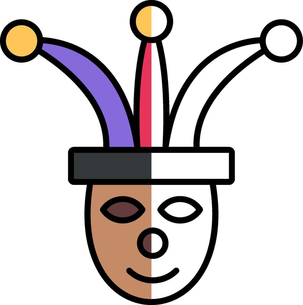 Jester Filled Half Cut Icon vector