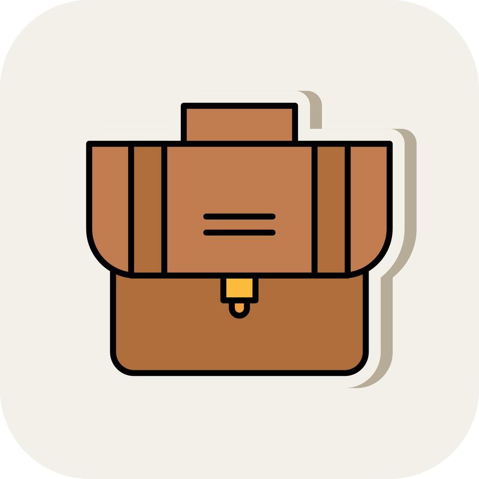 Suitcase Line Filled White Shadow Icon vector