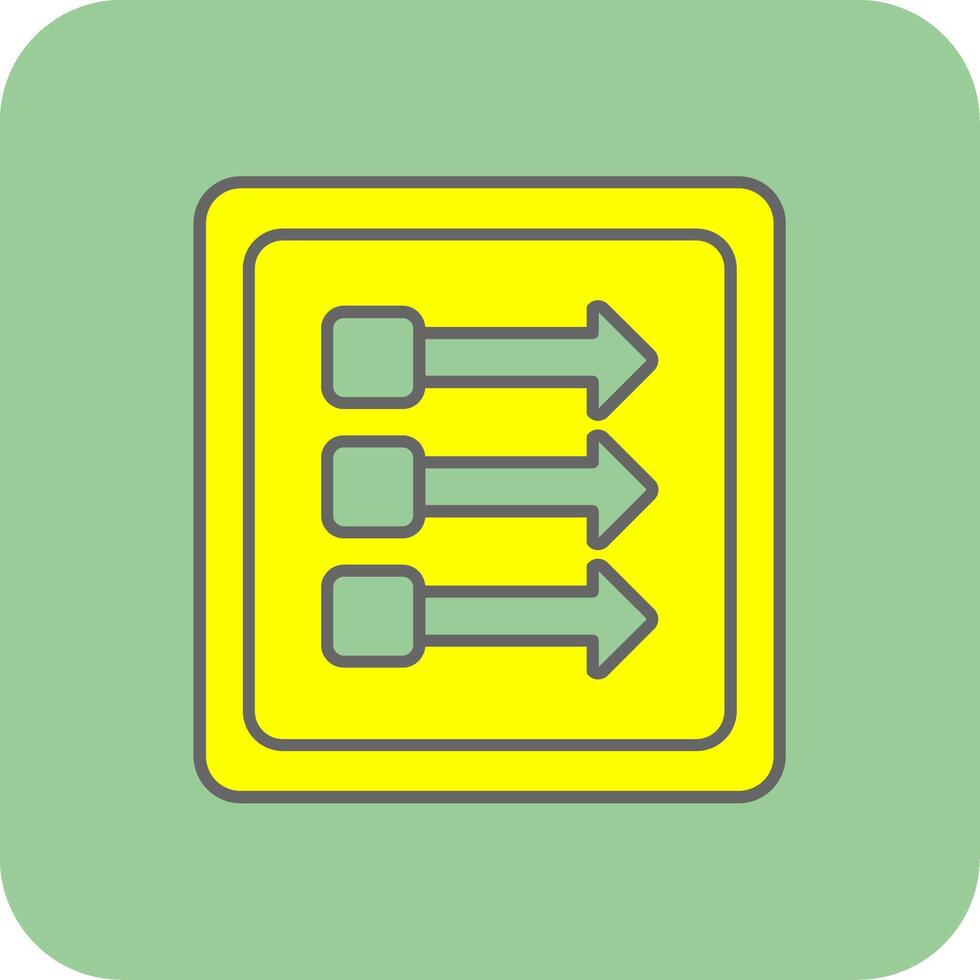 List Filled Yellow Icon vector