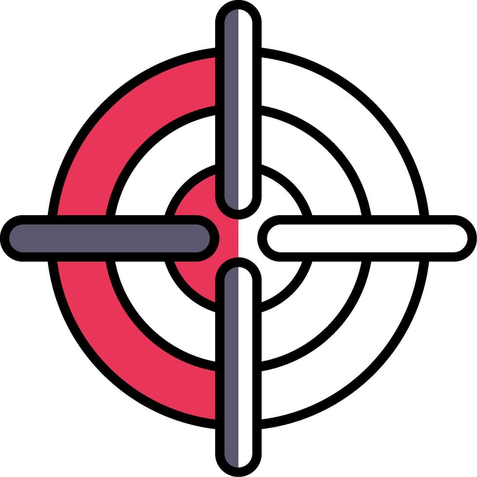 Target Filled Half Cut Icon vector