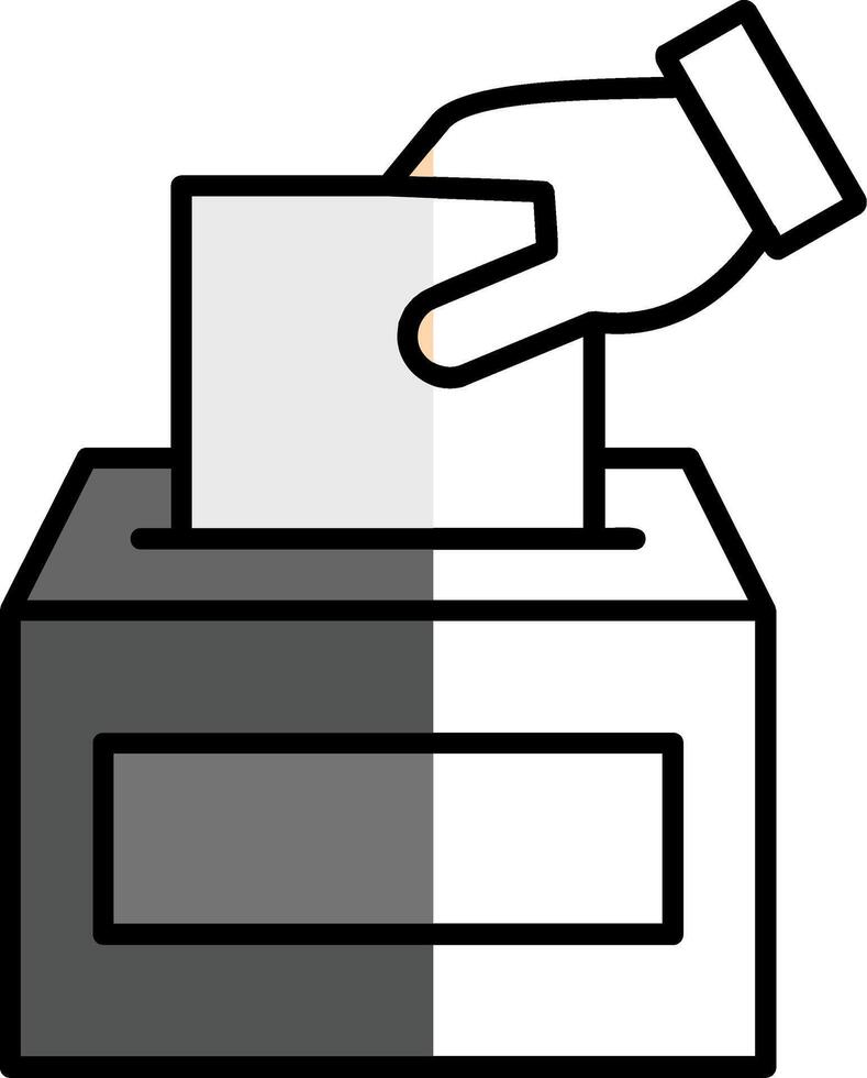 Voting Filled Half Cut Icon vector