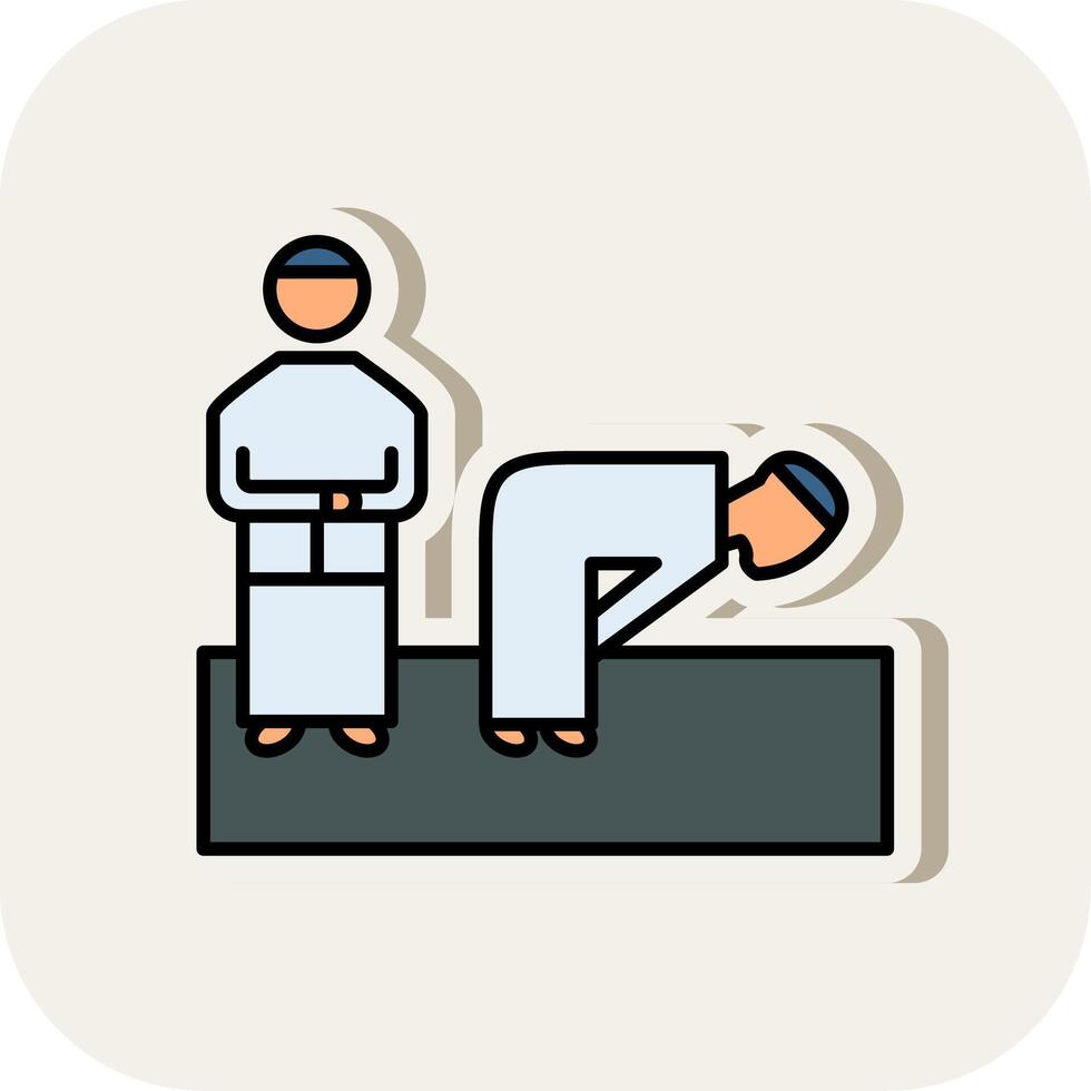 Worship Line Filled White Shadow Icon vector