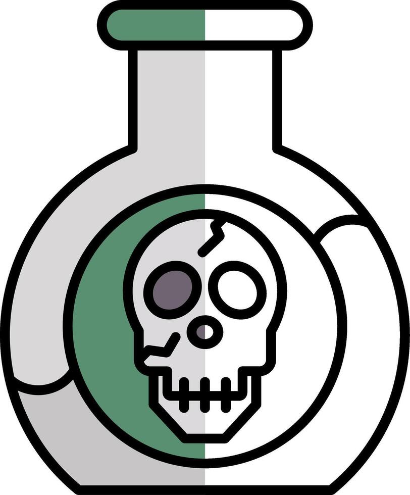 Poison Filled Half Cut Icon vector