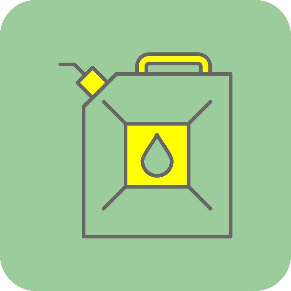 Gas Can Filled Yellow Icon vector