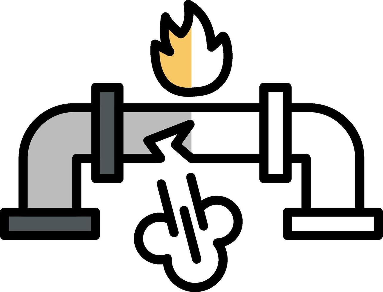 Gas Leak Filled Half Cut Icon vector