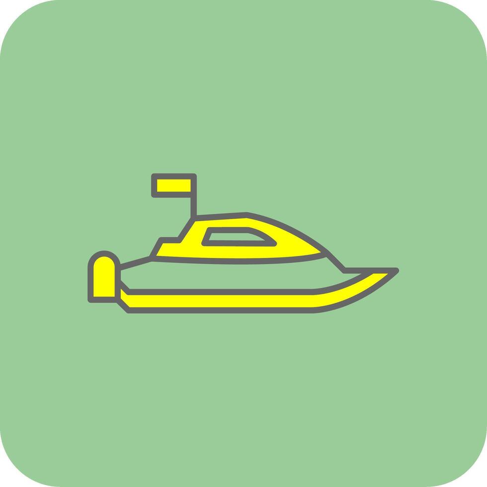 velocidad barco lleno amarillo icono vector