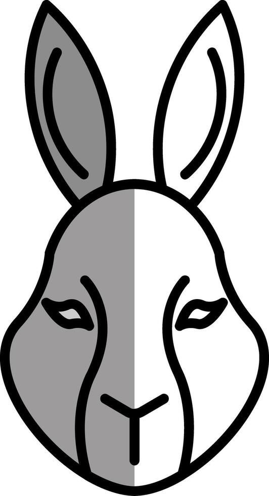 Rabbit Filled Half Cut Icon vector