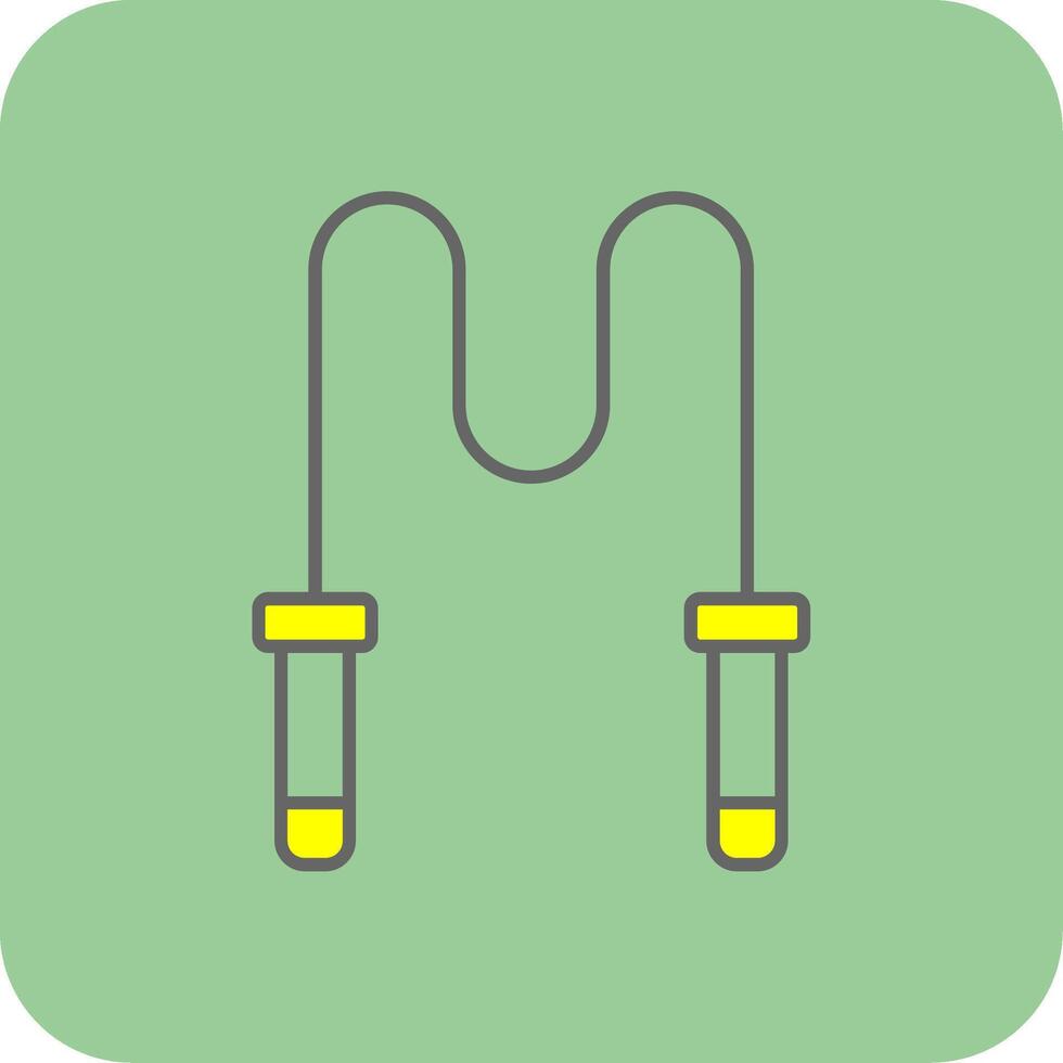 Skipping Rope Filled Yellow Icon vector
